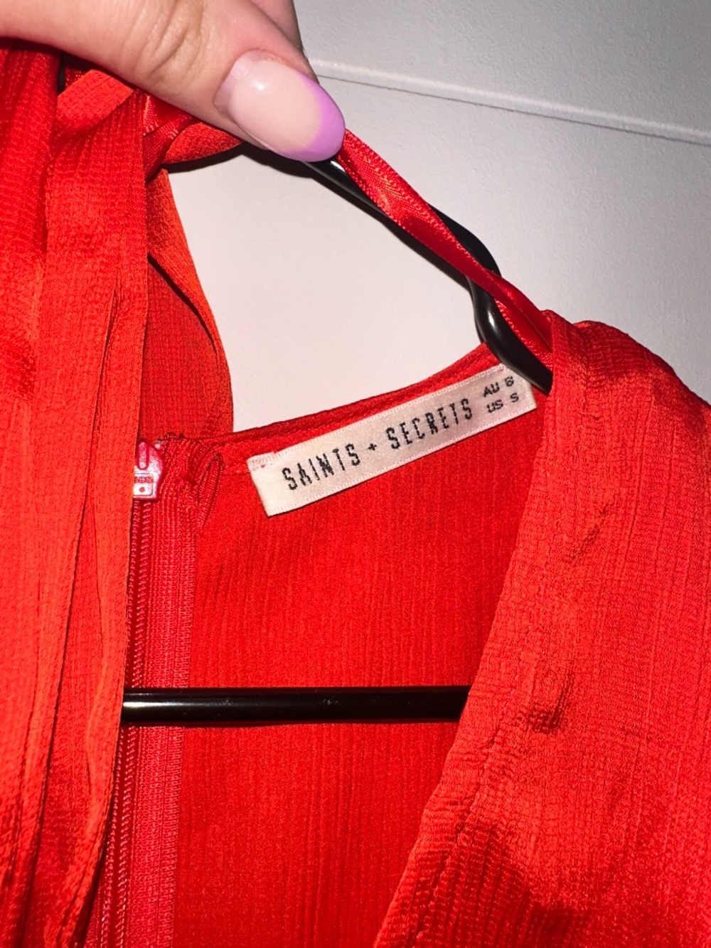 Saints + Secrets Red Ruffle Dress - Picture 2 of 3